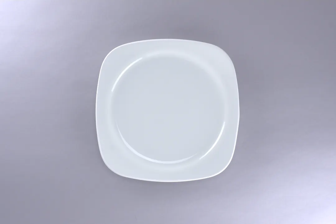 RAK Porcelain PLSKSFP24 Square Flat Plate, 9.4" x 9.4", White Polaris Porcelain, 12/Case