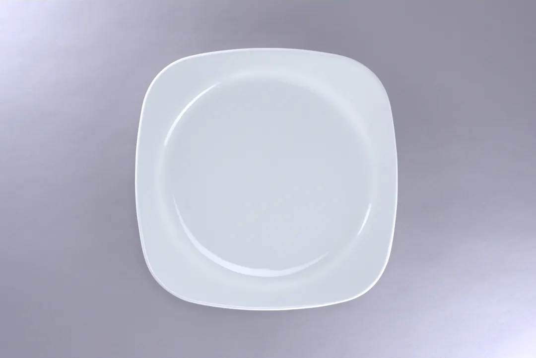 RAK Porcelain PLSKSFP27 - Square Porcelain Plate, 10.7" x 10.7" White Polaris, 12/Case