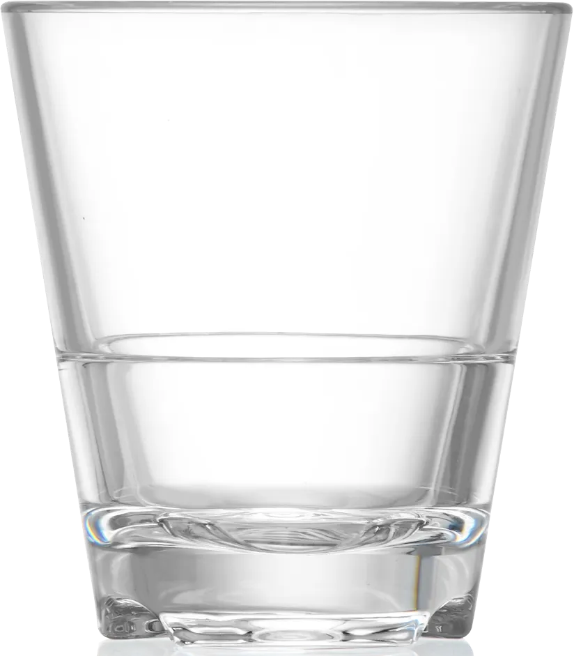 RAK Porcelain PLYWHTRK08 Stack Rocks, 3.25" D x 3.5" H, 8 oz Clear Polycarbonate Barware - 24/Case