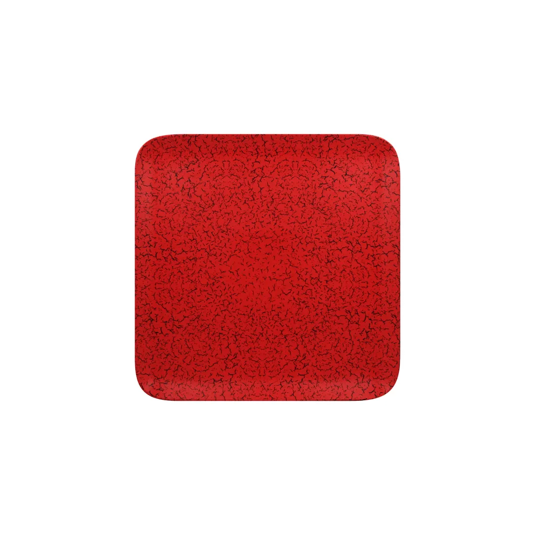 RAK Porcelain RBAUSP27 Square Plate, 10.625" x 10.625", Porcelain Red, Dishwasher Safe - 6/Case