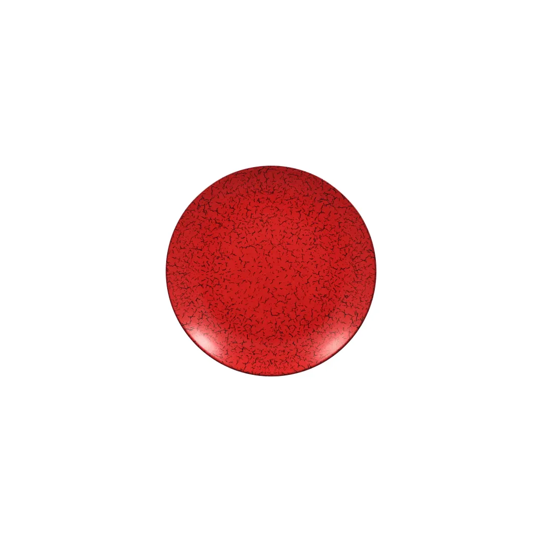 RAK Porcelain RBNNPR21 Ruby Round Plate, 8¼" Diameter, Flat Coupe Rim, Porcelain, Red - 12/Case