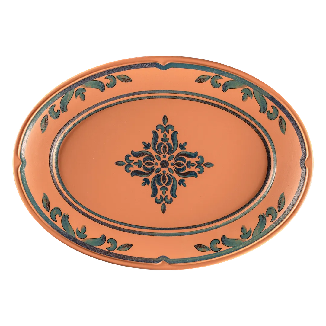 RAK Porcelain RETANOP32E01 Tero Ostia Oval Plate, 12.6" x 8.25" Porcelain - 6/Case
