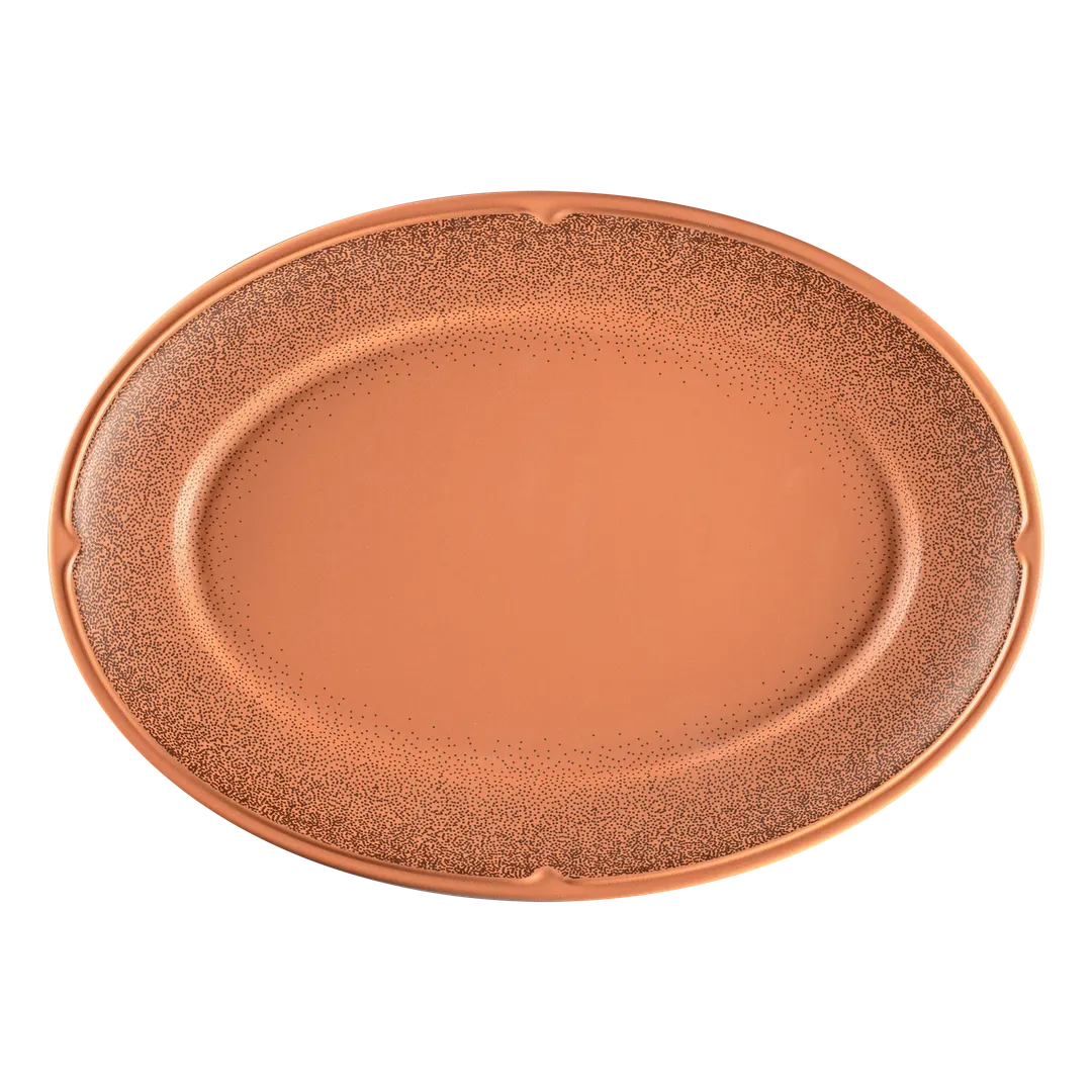 RAK Porcelain RETANOP32E02 - Oval Porcelain Dinner Plate, 12.6" x 8.25", Tero Denia Design, 6/Case