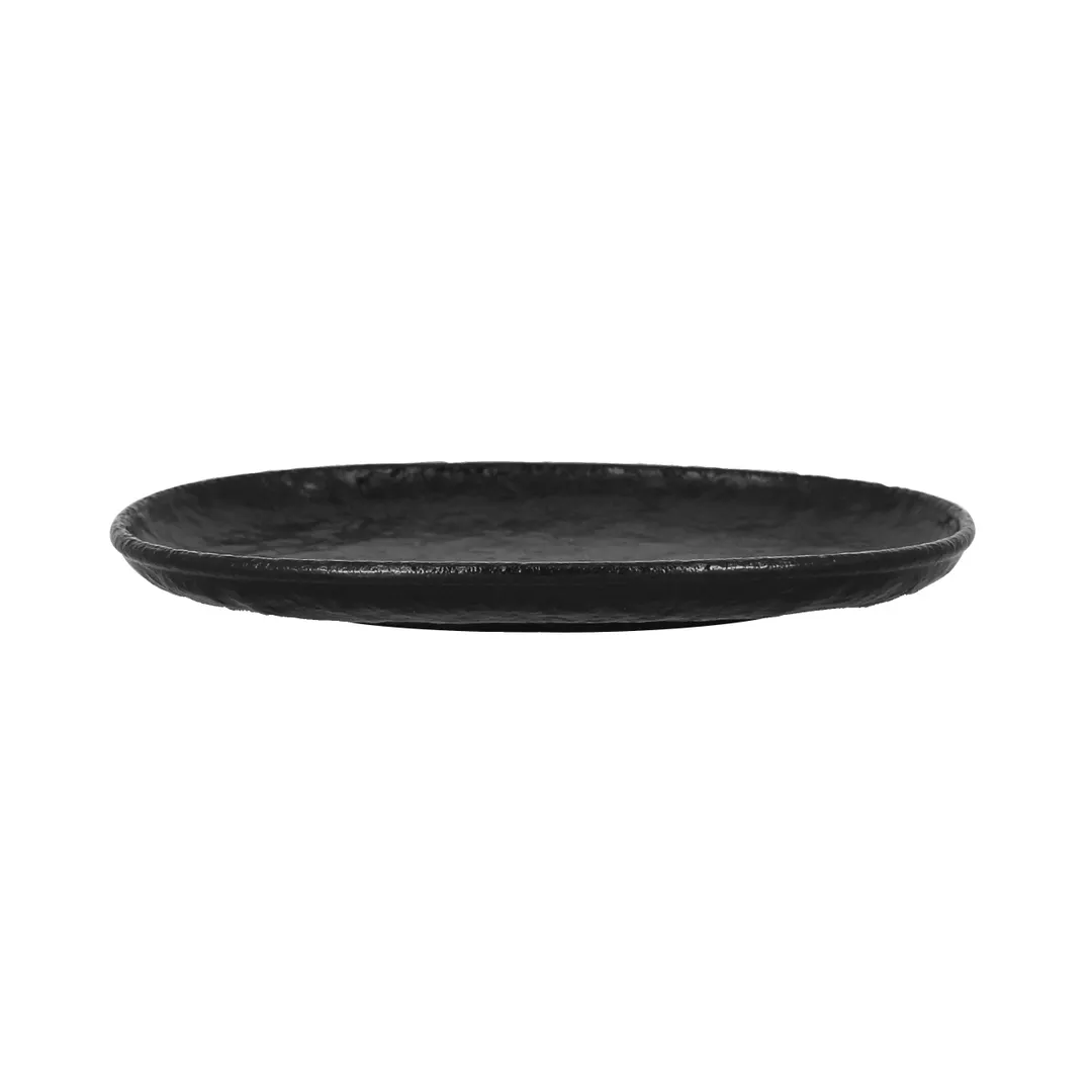 RAK Porcelain RKOP25 - Platter, 9 7/8" x 7 5/16" x 1" Coupe Rim, Black Porcelain, Epic - 12/Case