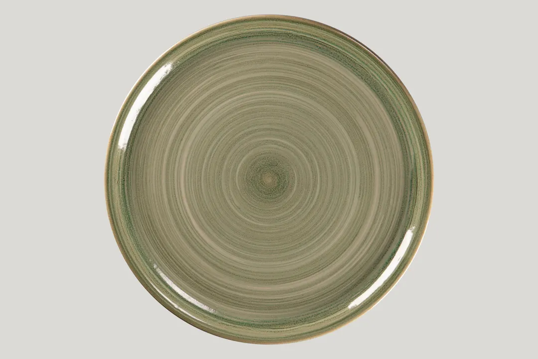 RAK Porcelain SEMBAPP33 - 12.9" Round Emerald Porcelain Pizza Plate, 0.85" Height, Oven Safe - 6/Case