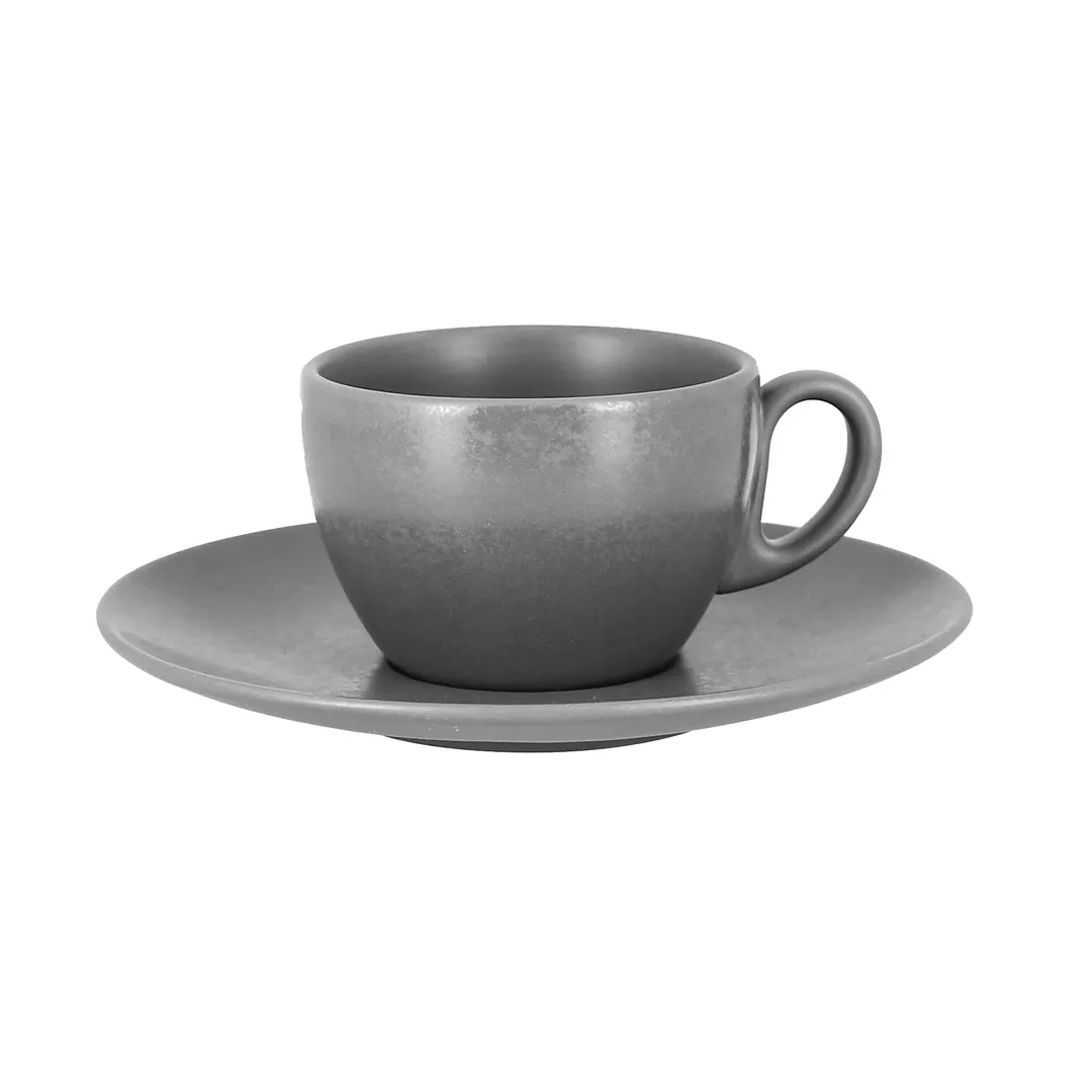 RAK Porcelain SHCLSA02 Shale Saucer, 6-3/4" Grey Porcelain, Dishwasher & Microwave Safe - 12/Case