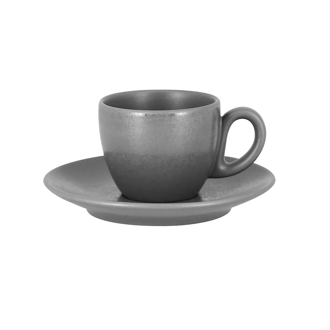 RAK Porcelain SHCLSA13 Shale Saucer, 5‑1/8" Round Grey Porcelain, Microwave Safe - 12/Case