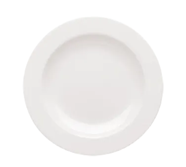 RAK Porcelain SKHFP23WR - 9" Round Wide Rim Porcelain Plate Dishwasher & Microwave Safe - 12/Case