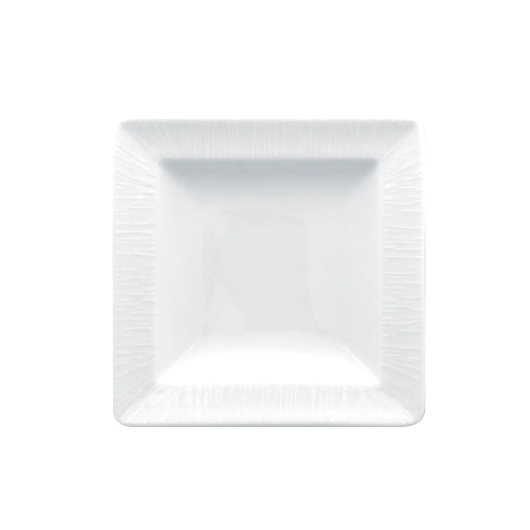 RAK Porcelain SOPCLSP12 Soul Plate, 4.7" Square Flat Edge, White Porcelain, Dishwasher Safe - 6/Case