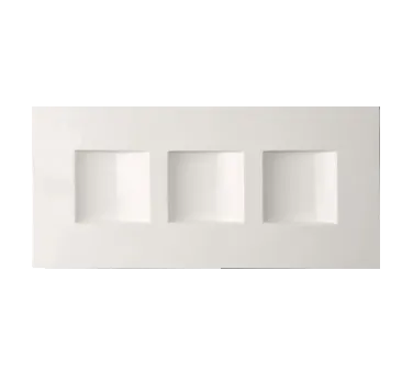 RAK Porcelain SPRP3B - Thyme Plate 15" x 7" Three Basin, White China, Microwave Safe - 6/Case