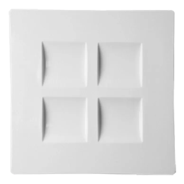 RAK Porcelain SPSP4B - 11" Square 4‑Compartment Tarragon Plate, White, Dishwasher Safe - 6/Case