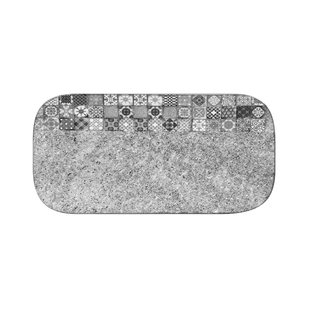 RAK Porcelain SRAURPM22 Rectangular Plate 8.625" x 4.375" Grey Porcelain, Microwave Safe - 12/Case