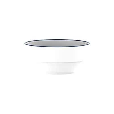 RAK Porcelain SSBW13BL - 14.2 oz 5" White Bowl with Blue Rim, Oven/Microwave Safe - 12/Case