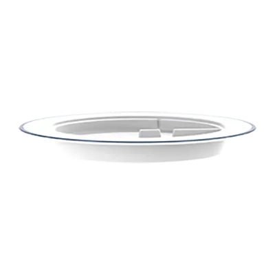 RAK Porcelain SSDP28BL - 11" Round Embossed Plate, White/Blue Rim, Oven Dishwasher Safe - 6/Case