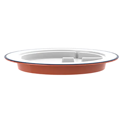 RAK Porcelain SSDP28BLBR - 11" Round Plate, Matte Brown Blue Rim, Oven/Dishwasher Safe - 6/Case