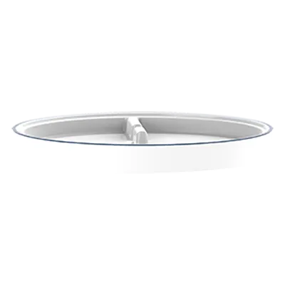 RAK Porcelain SSPR24BL Sensate Round Plate, 9.4" Diameter, White with Blue Trim, Porcelain – 6/Case