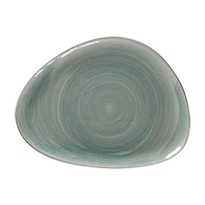 RAK Porcelain SSRFLFP28 Spot Plate, 11" x 8.9" Free‑Form Sapphire Porcelain, Flat Edge - 12/Case
