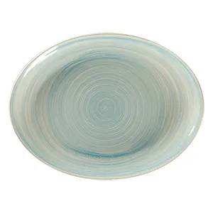 RAK Porcelain SSRNNOP21 - Oval Sapphire Porcelain Platter 8.25" x 5.9", Dishwasher Safe - 12/Case