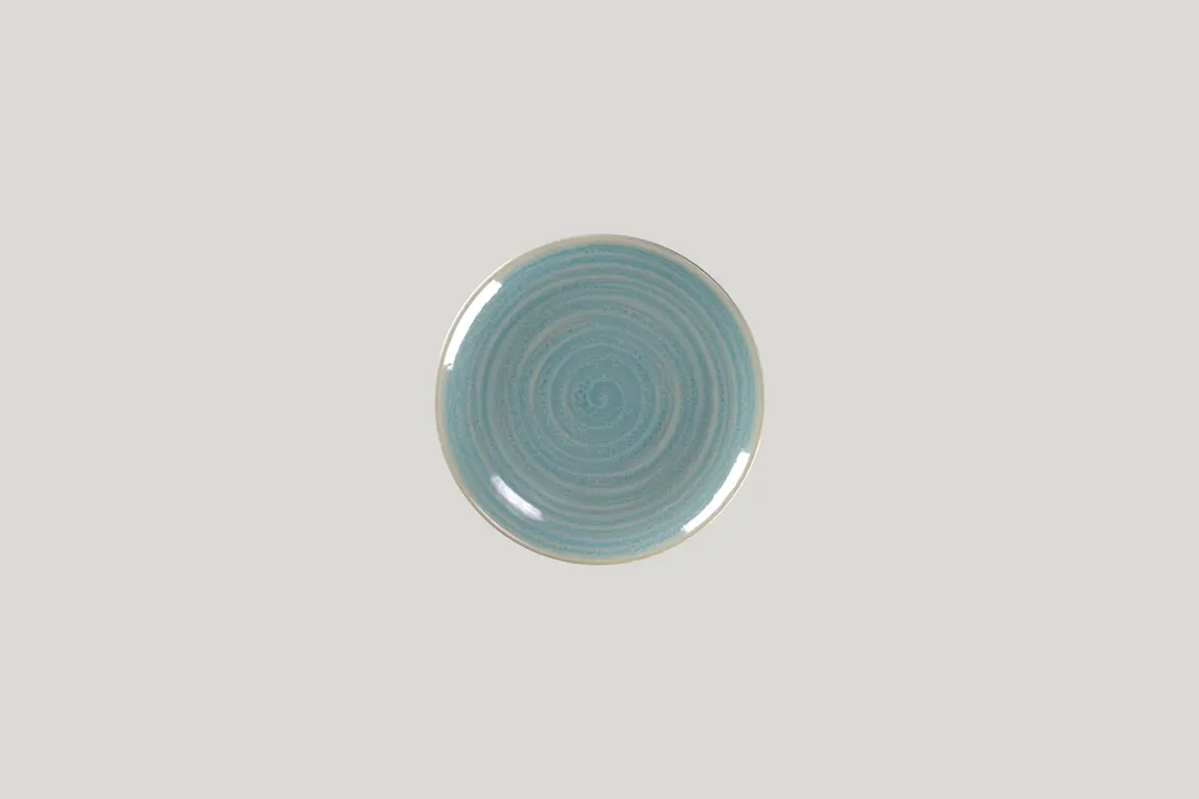 RAK Porcelain SSRNNPR15 Rimless Round Plate, 5.9" Dia x 0.75" H, Porcelain, Sapphire Finish - 24/Case