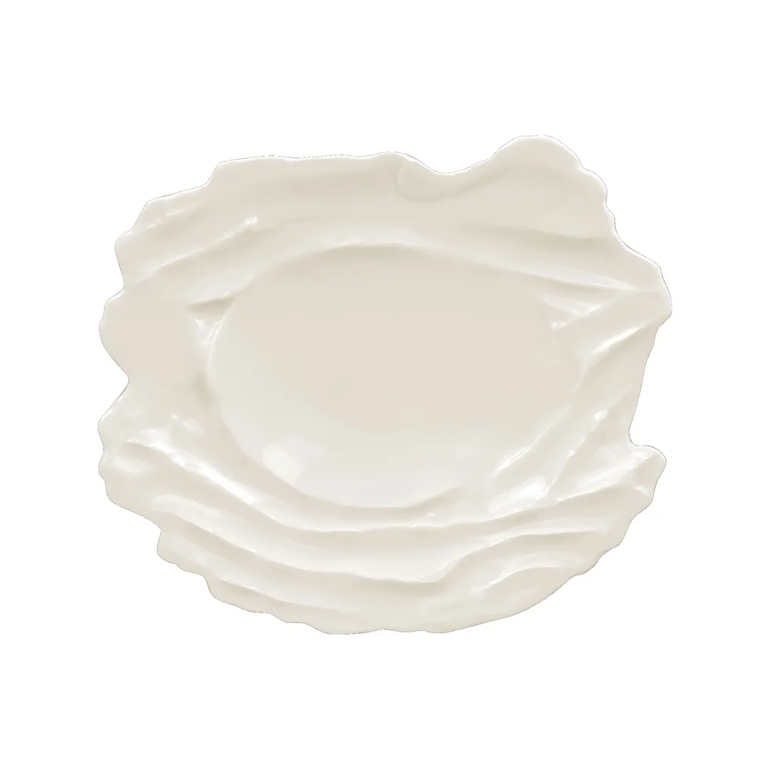 RAK Porcelain STEP20 - Plate 7-7/8" x 6-11/16" x 1", Flat Edge Embossed Rim, Safe - 12/Case