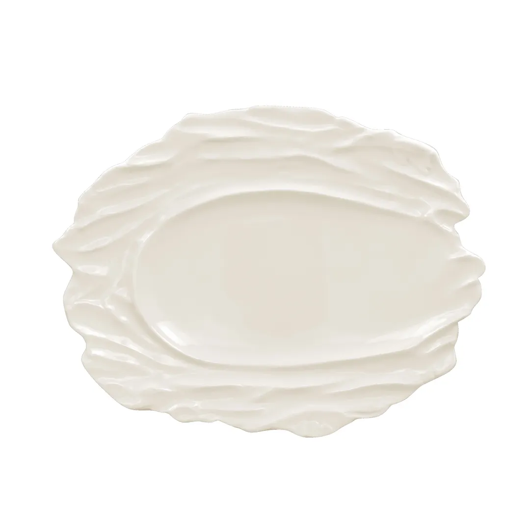 RAK Porcelain STEP28 Sketches Plate 14"5-1/2 x 10"5⁄8 Flat Embossed Rim Dishwasher Safe - 6/Case