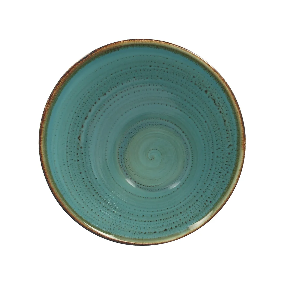 RAK Porcelain TWBUBA22LA Twirl Bowl – 22 oz (8" Dia) Slanted Porcelain, Dishwasher Safe - 1/Case