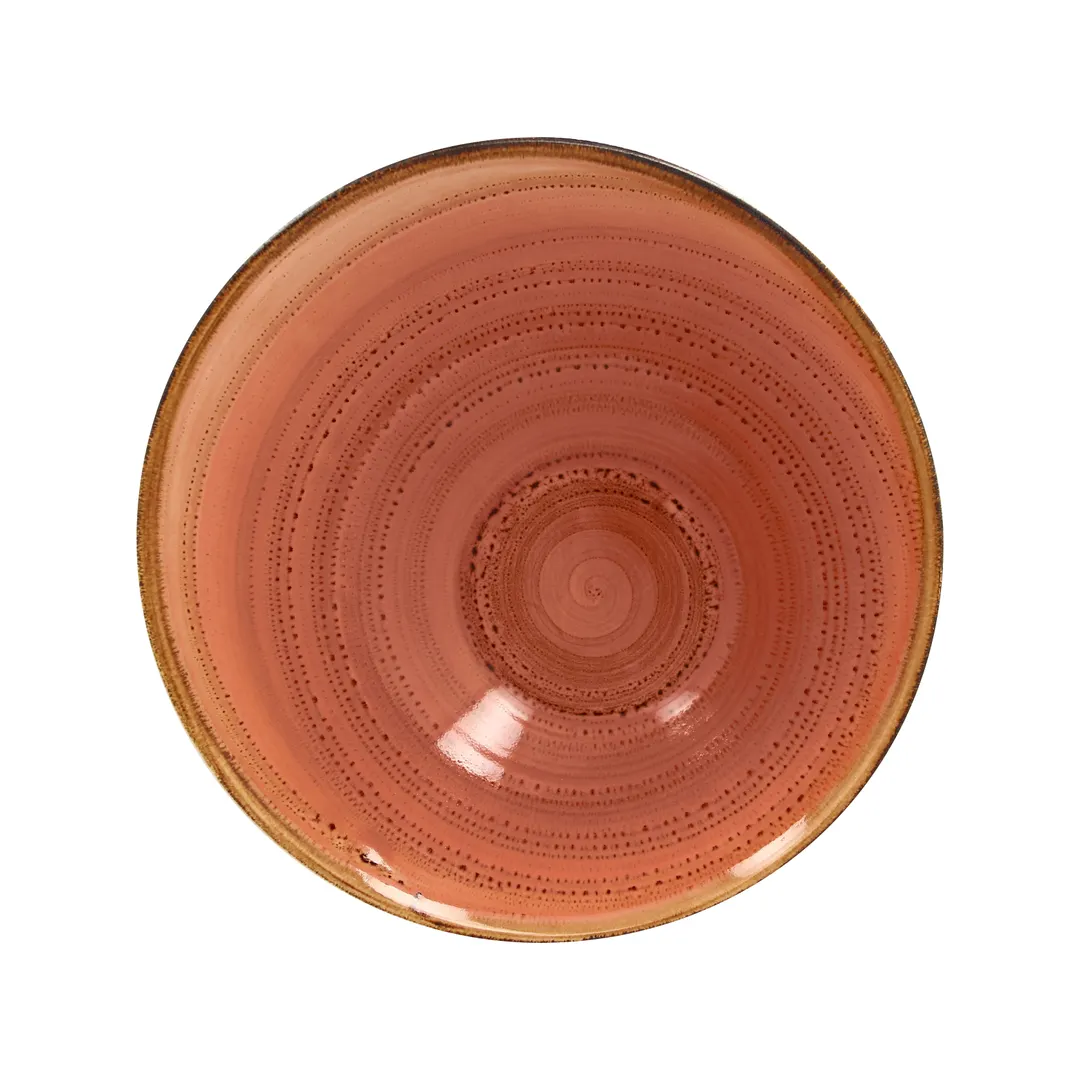 RAK Porcelain TWBUBA29CO - 54‑Ounce Coral Twirl Bowl, 11" Diameter Porcelain, Microwave Safe - 1/Case