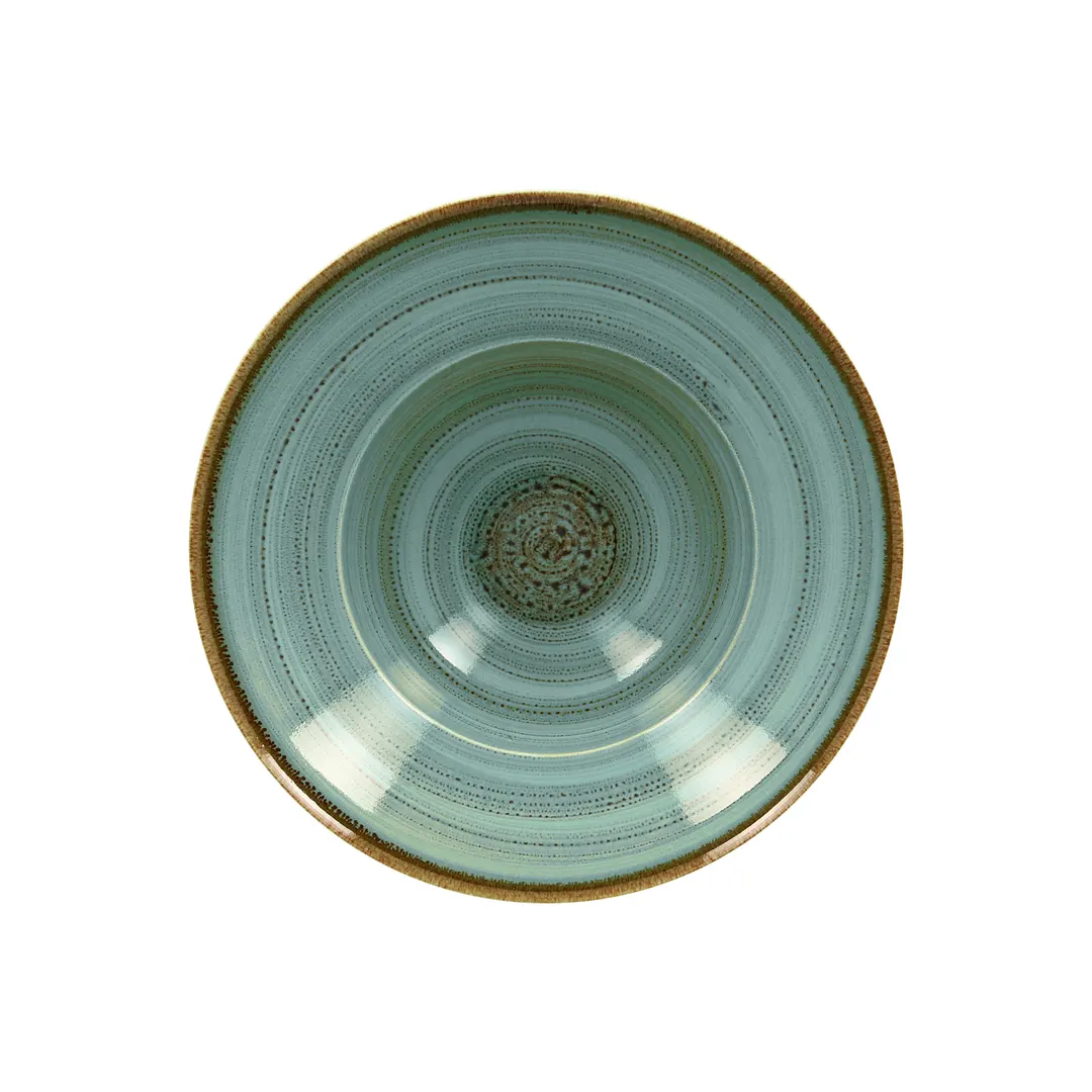 RAK Porcelain TWCLXD26LA - 10" Twirl Plate, 16 oz, 10¼" Dia x 3½" H, Porcelain, Safe - 6/Case