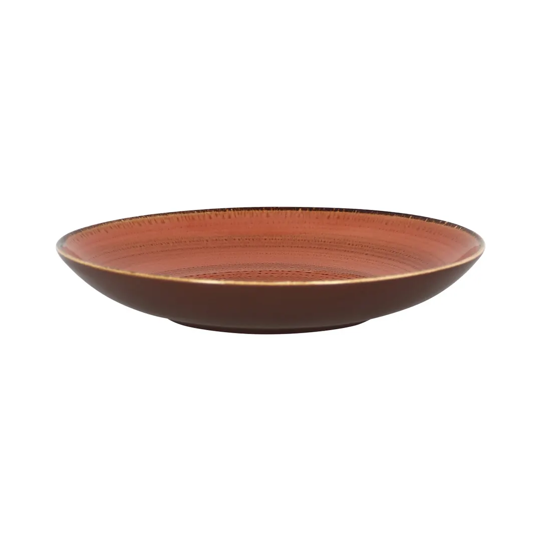 RAK Porcelain TWNNDP23CO - 9" Round Deep Bowl, 23-3/8 oz Coral Porcelain, Dishwasher Safe - 12/Case