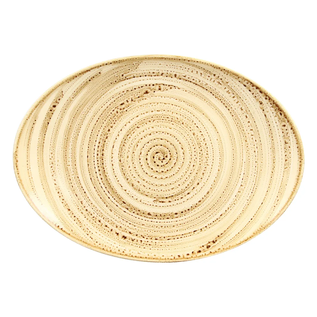 RAK Porcelain TWNNOP32BE - Oval Platter 12"5/8 x 9" Vitrified Porcelain Dishwasher Safe - 6/Case
