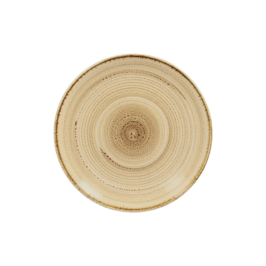 RAK Porcelain TWNNPR15BE Twirl Plate, 5-15/16" Round Flat Coupe Rim, Vitrified Porcelain - 24/Case
