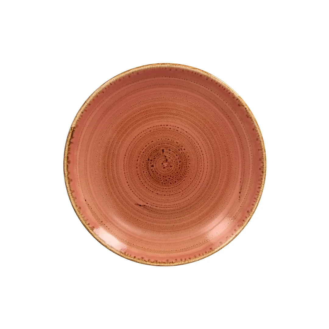 RAK Porcelain TWNNPR18CO Twirl Plate, 7‑1/8" Round Coral Porcelain, Dishwasher Safe - 24/Case