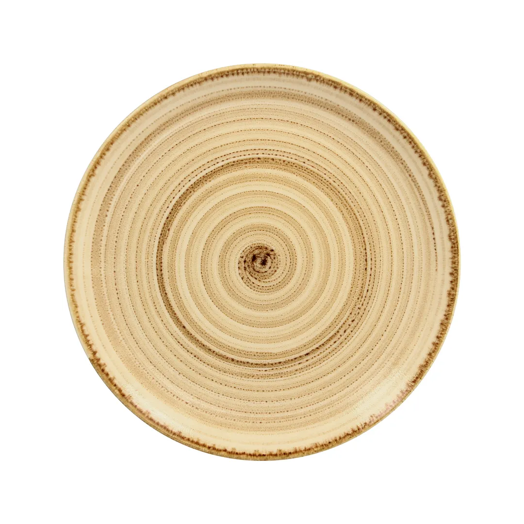 RAK Porcelain TWNNPR27BE - Twirl Round Plate 10-5/8" Coupe Rim, Vitrified Porcelain, Beach - 12/Case