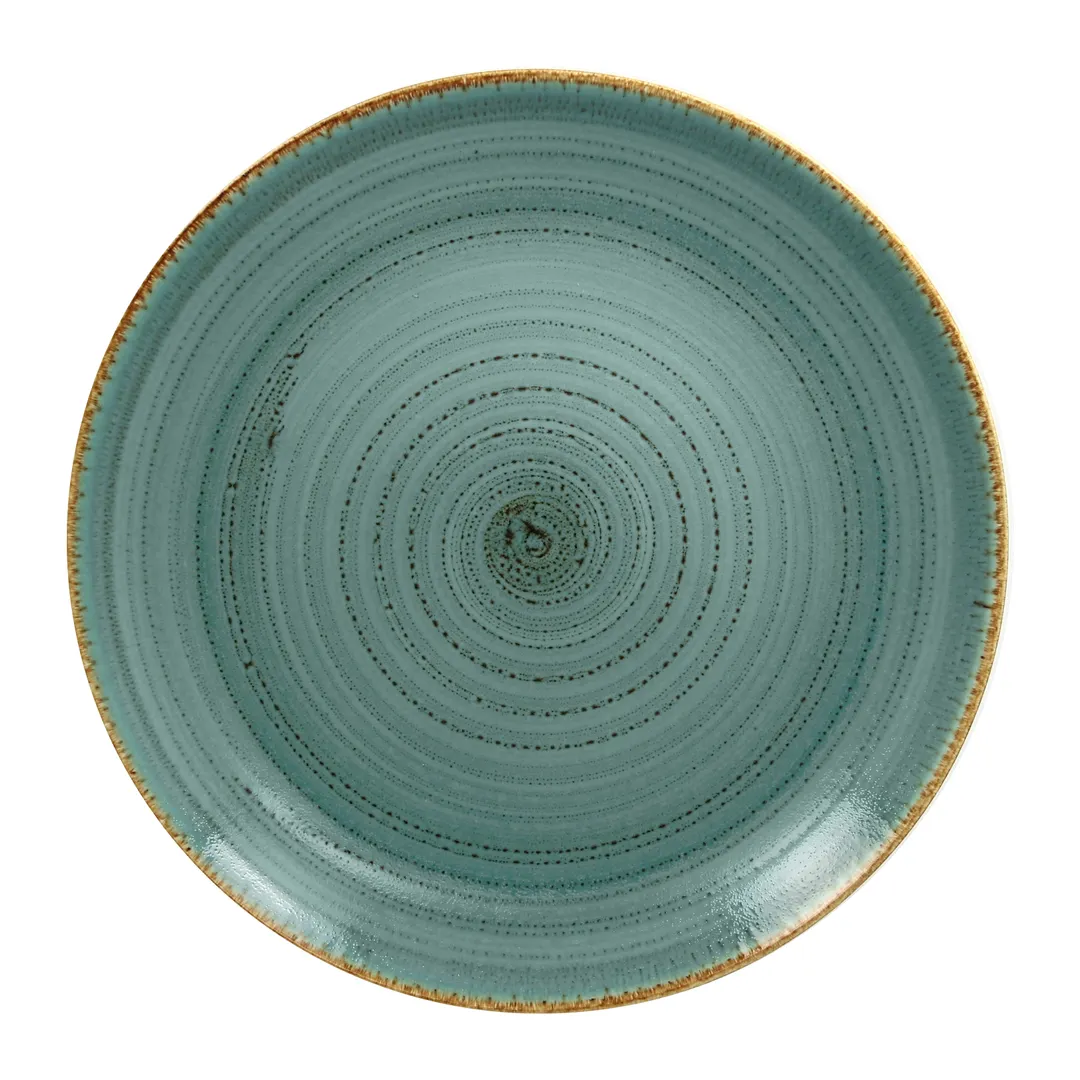 RAK Porcelain TWNNPR31LA - 12¼" Round Coupe Porcelain Plate, Lagoon, Microwave Safe - 6/Case