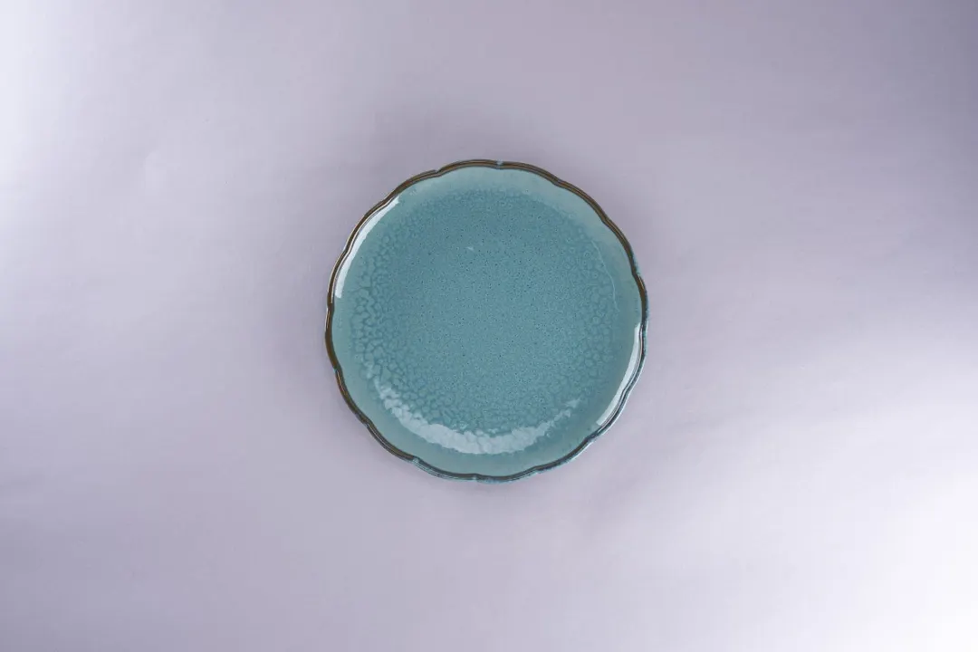 RAK Porcelain VICP21VZN Vibe Coupe Plate, 8.27" Round Porcelain Plate, Rim, Zen Style - 12/Case