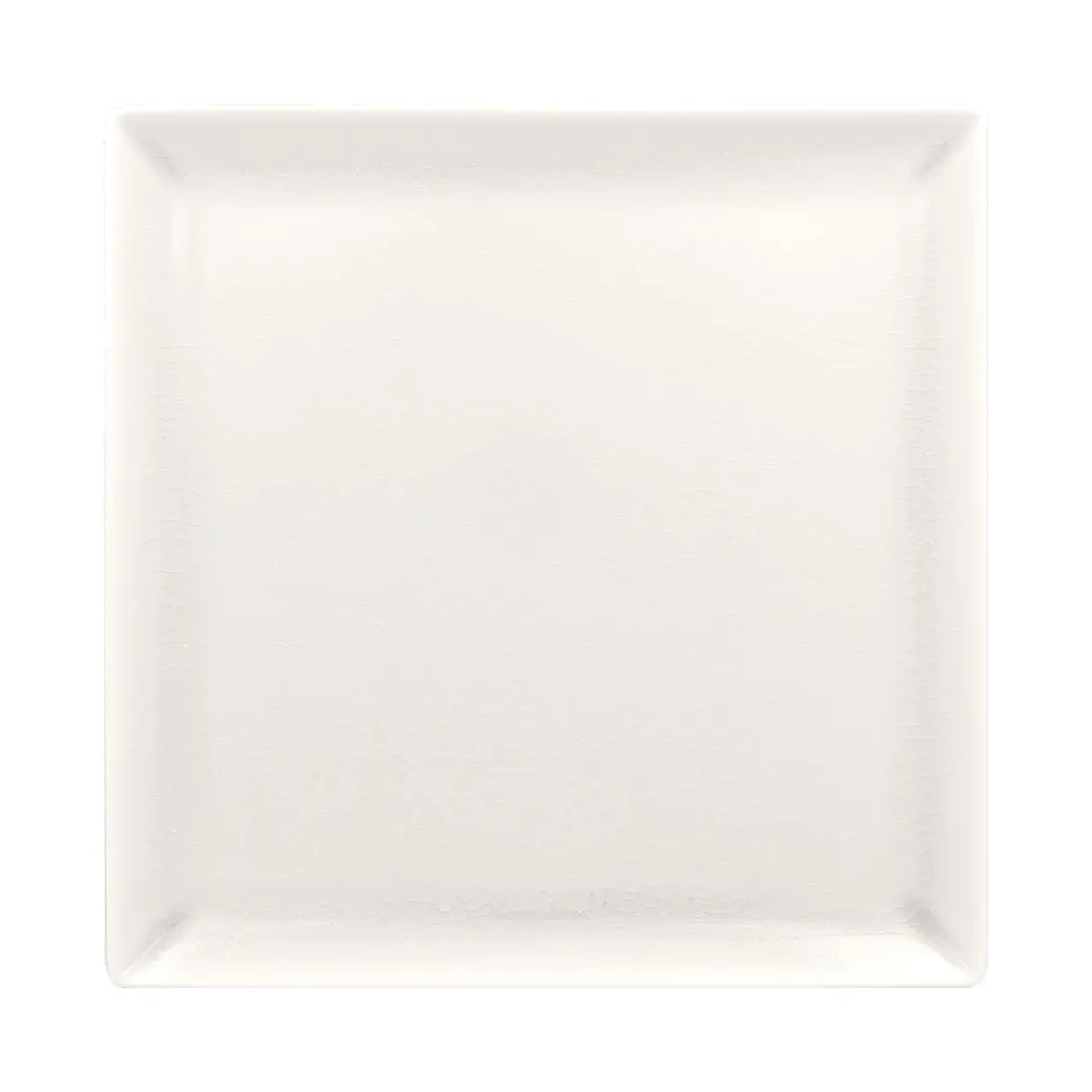 RAK Porcelain VNEDSQ25WH - Square Plate 9" 2/3" Porcelain Lead-Free Microwave Dishwasher Safe - 6/Case