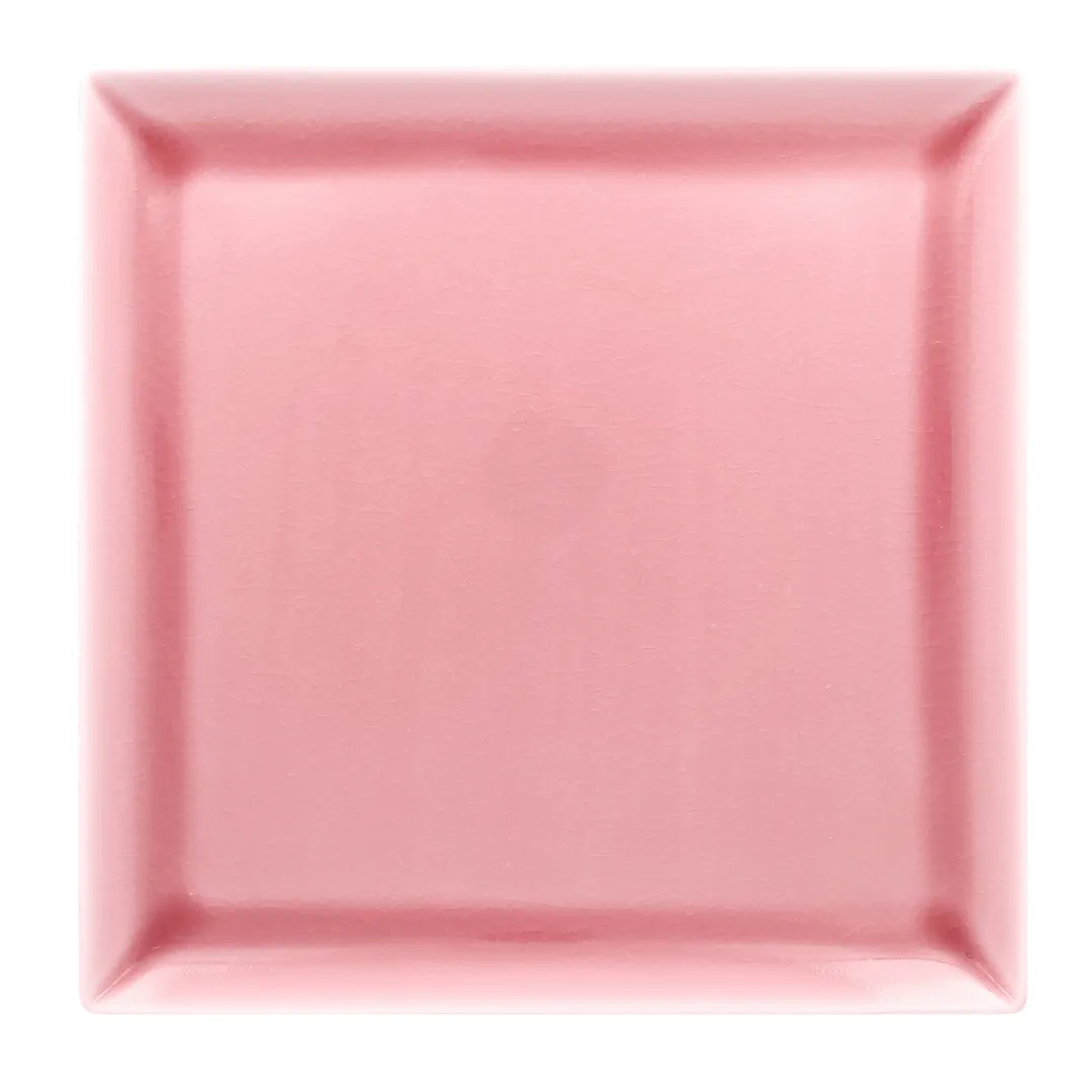 RAK Porcelain VNEDSQ27PK Square Plate 10.625" Pink Porcelain, Microwave Safe - 6/Case