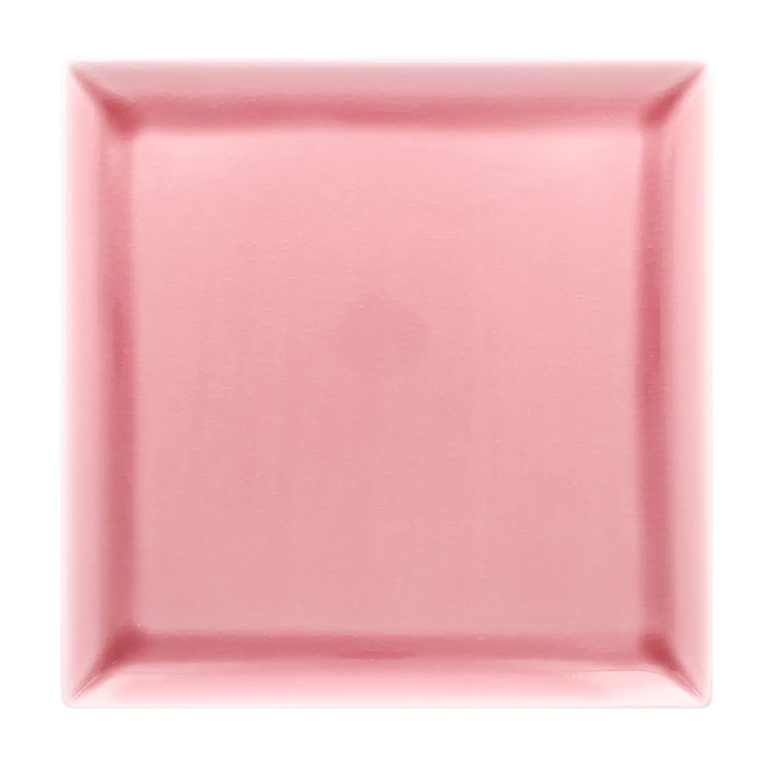 RAK Porcelain VNEDSQ30PK Square Plate 11.875" Pink Porcelain Microwave & Dishwasher Safe - 6/Case
