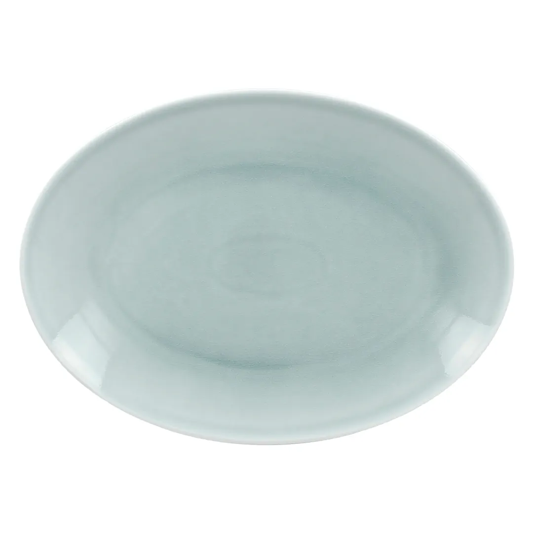 RAK Porcelain VNNNOP32BL Oval Platter 12" x 9" Blue Porcelain, Microwave & Dishwasher Safe - 6/Case