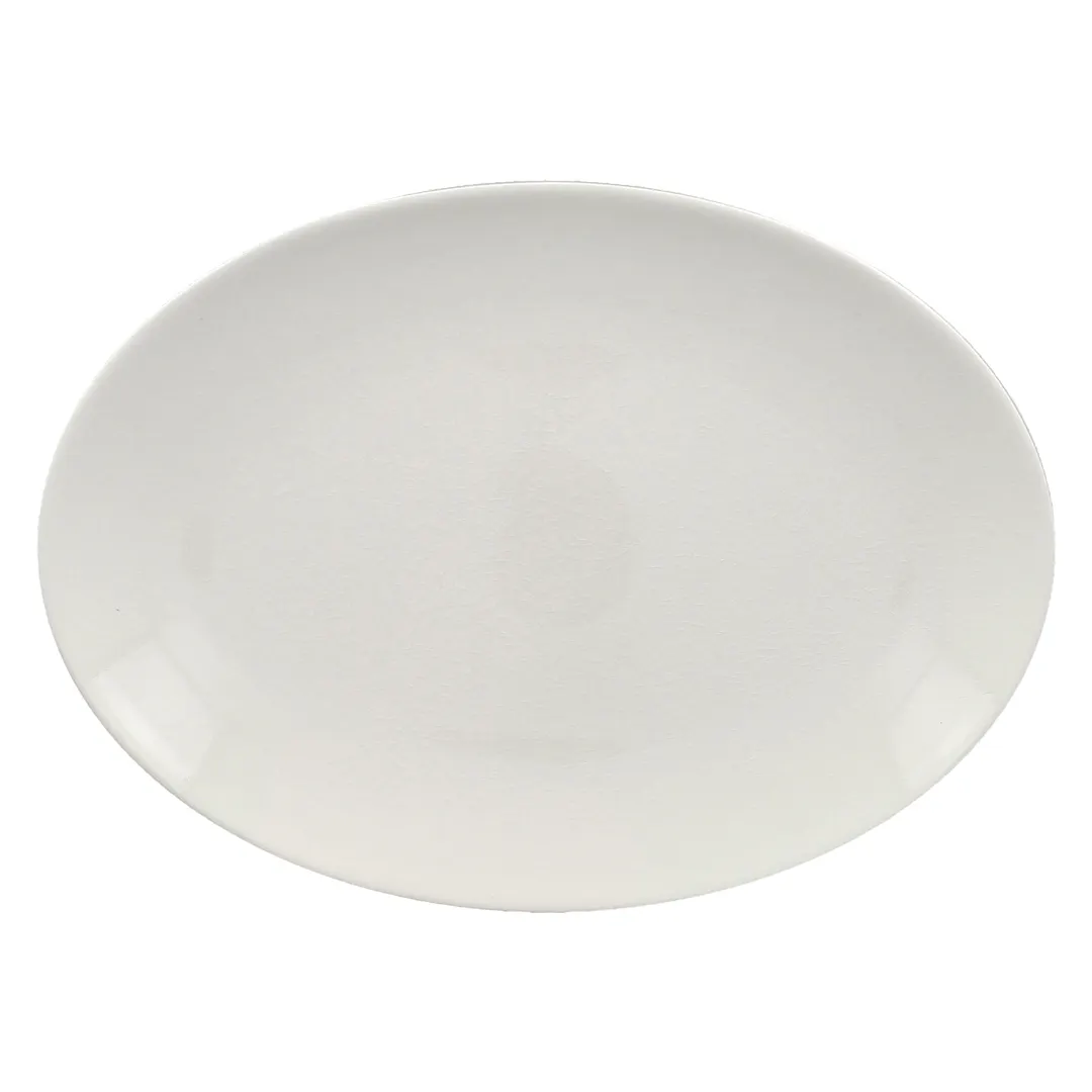 RAK Porcelain VNNNOP32WH Oval Platter 12" x 9" White Porcelain Microwave Dishwasher Safe - 6/Case