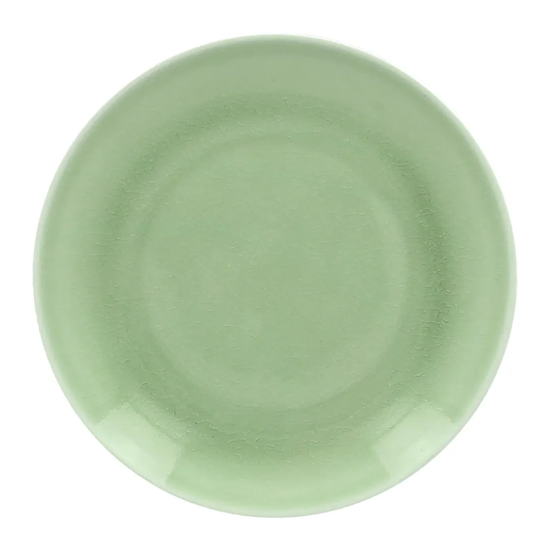 RAK Porcelain VNNNPR15GR 6" Green Round Plate, Coupe Rim, Microwave & Dishwasher Safe - 24/Case