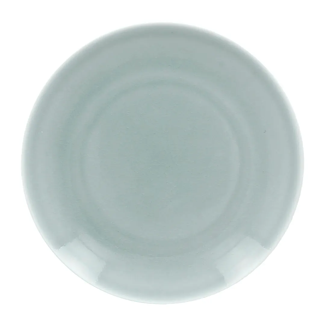 RAK Porcelain VNNNPR18BL - 7" Round Blue Porcelain Plate, Flat Rim, Microwave Safe - 24/Case