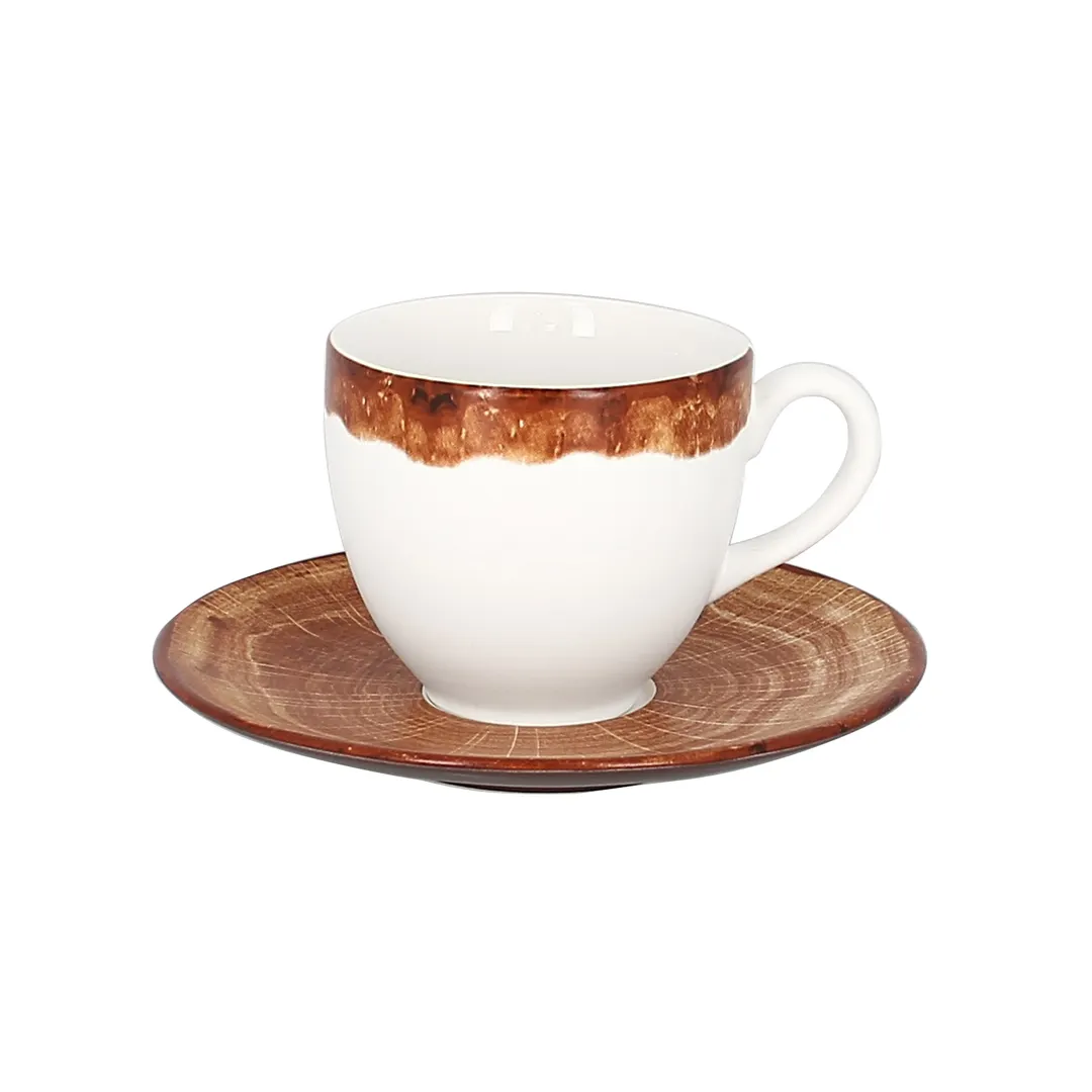 RAK Porcelain WDCLCU23TB - Coffee Cup 7.75 oz Timber Brown Porcelain Oven/MW/DW Safe - 12/Case