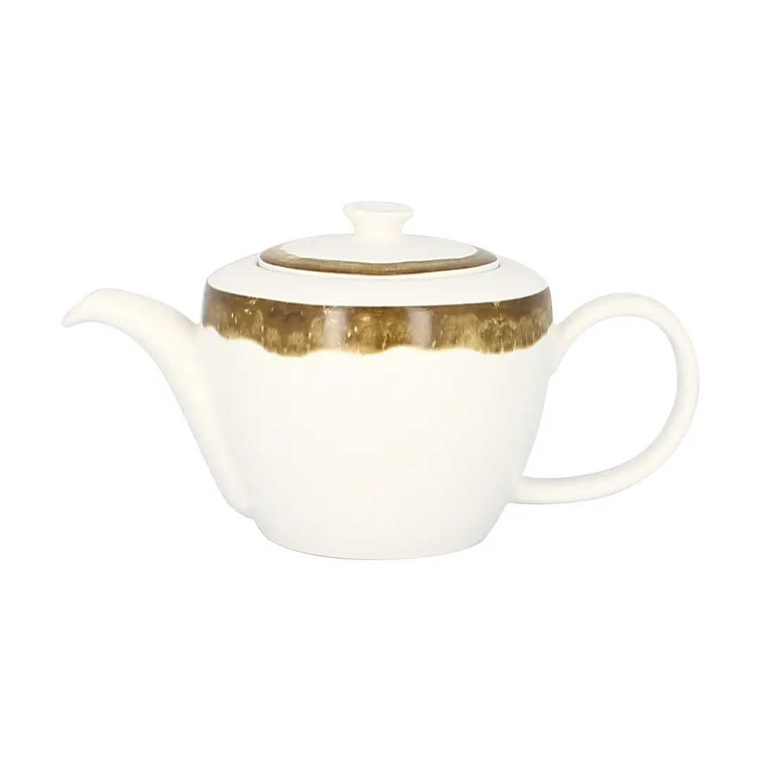RAK Porcelain WDCLTP40MG Tea Pot, 13.5 Oz Porcelain with Lid, Lead‑Free, Fridge/Freezer Safe - 1/Case