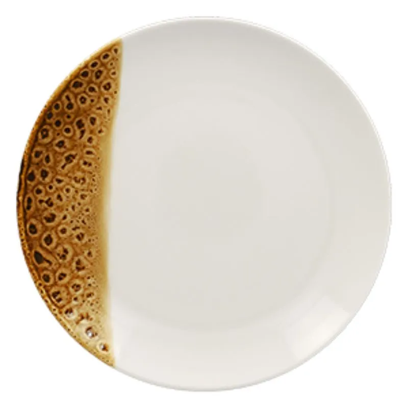 RAK Porcelain WLNNPR18 Wild Plate, 7.1" Round Flat Coupe Rim Porcelain Dinner Plate Brown - 24/Case