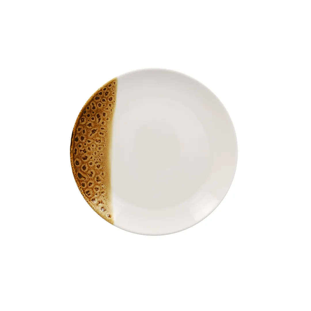 RAK Porcelain WLNNPR21 Wild Plate, 8.25" Round Flat Coupe Rim Porcelain Dinner Plate Brown - 12/Case