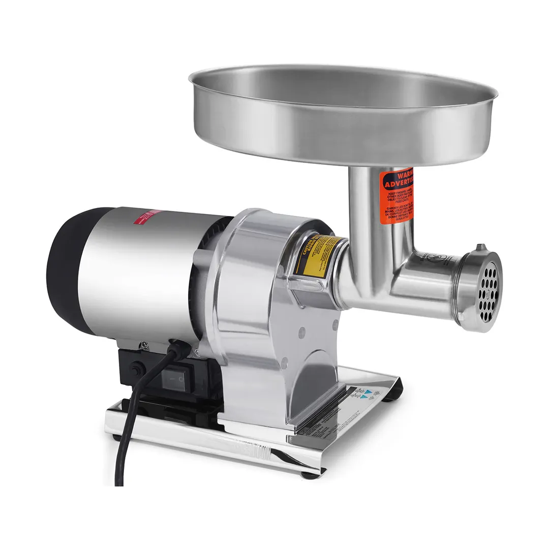 Hamilton Beach 09-0801-W Grinder, 0.5HP 350W 120V, #8 Hub, 4-6 lbs/min, 4.5mm & 7mm Plates, 4 Sausage Funnels 10-40mm
