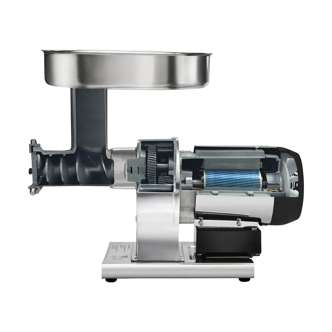 Hamilton Beach 09-0801-W Grinder, 0.5HP 350W 120V, #8 Hub, 4-6 lbs/min, 4.5mm & 7mm Plates, 4 Sausage Funnels 10-40mm