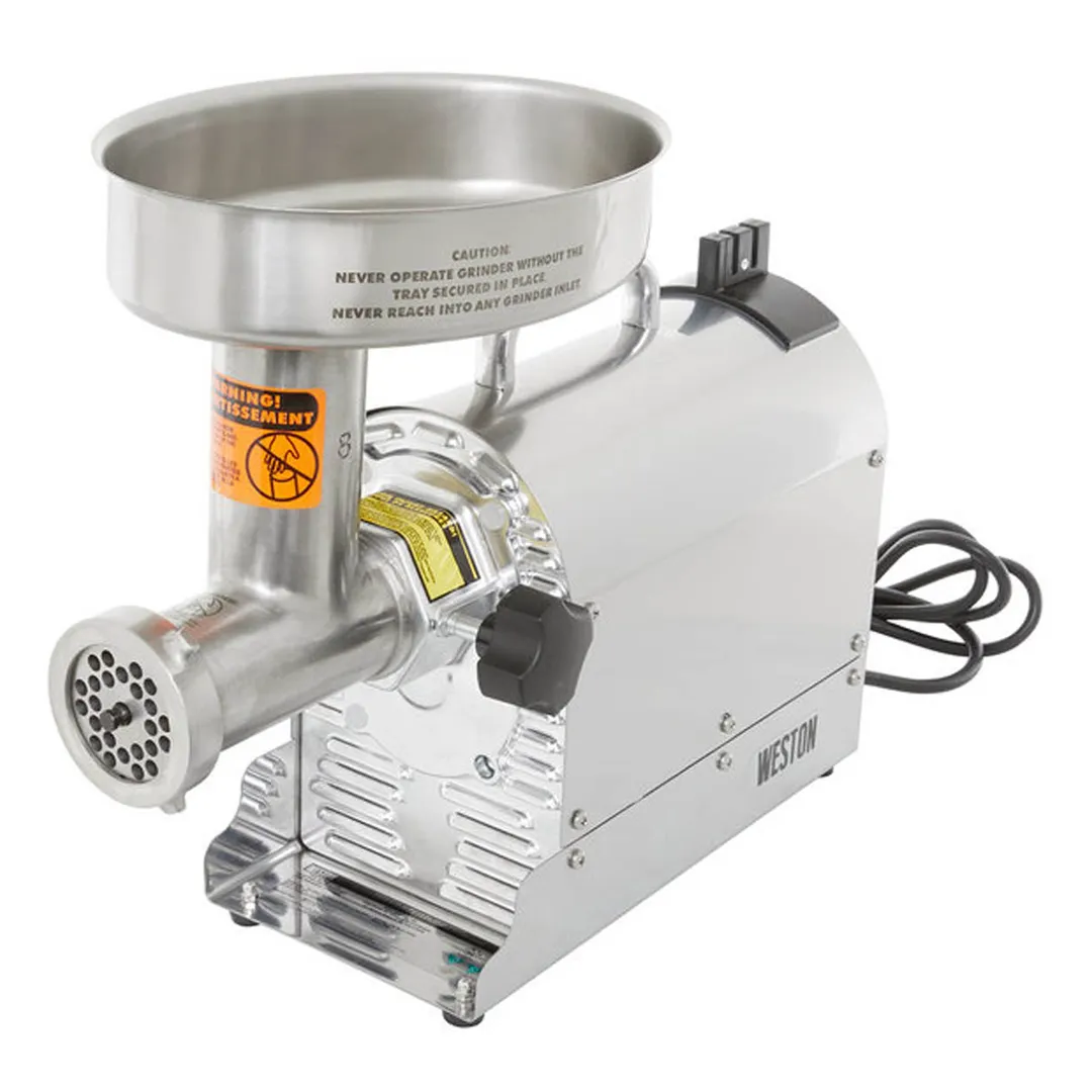 Hamilton Beach 10-0801-W Meat Grinder, #8 Hub, 3/4 HP, 550W, 120V, 4.5mm/7mm Plates, 4 Sausage Funnels
