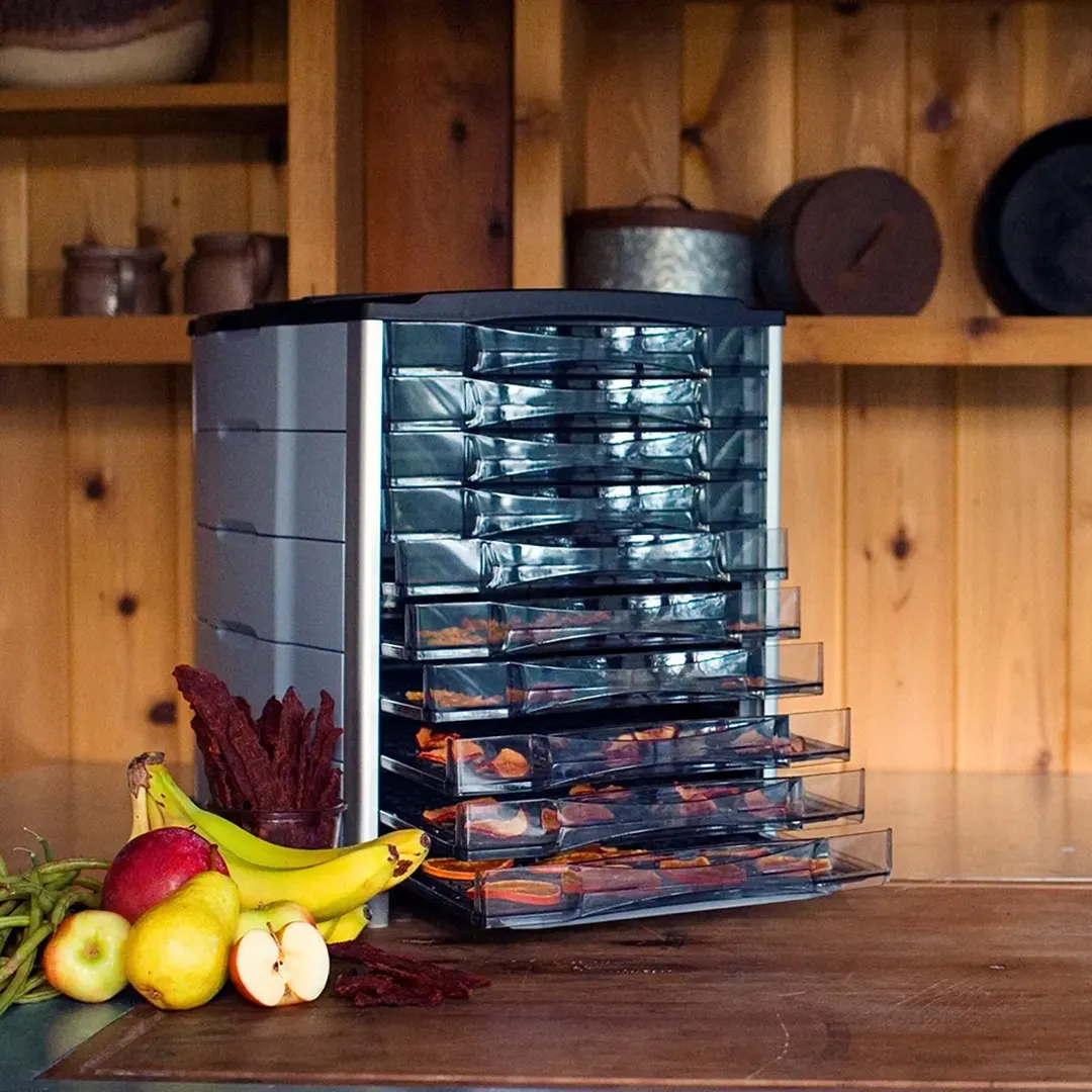 Hamilton Beach 28-1001-W Weston Dehydrator, Single Zone, 10 Nonstick Trays, 14.25x10.75in, 830W, Digital Control